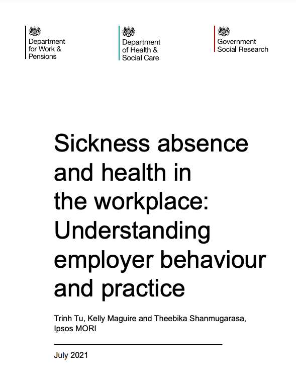 sickness absence and health in the workplace